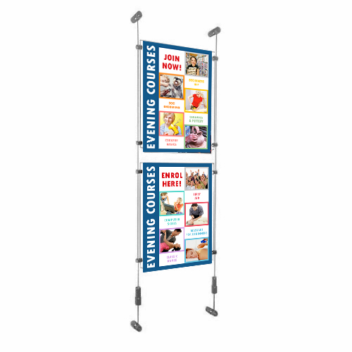 Wall wire fixed acrylic poster holders